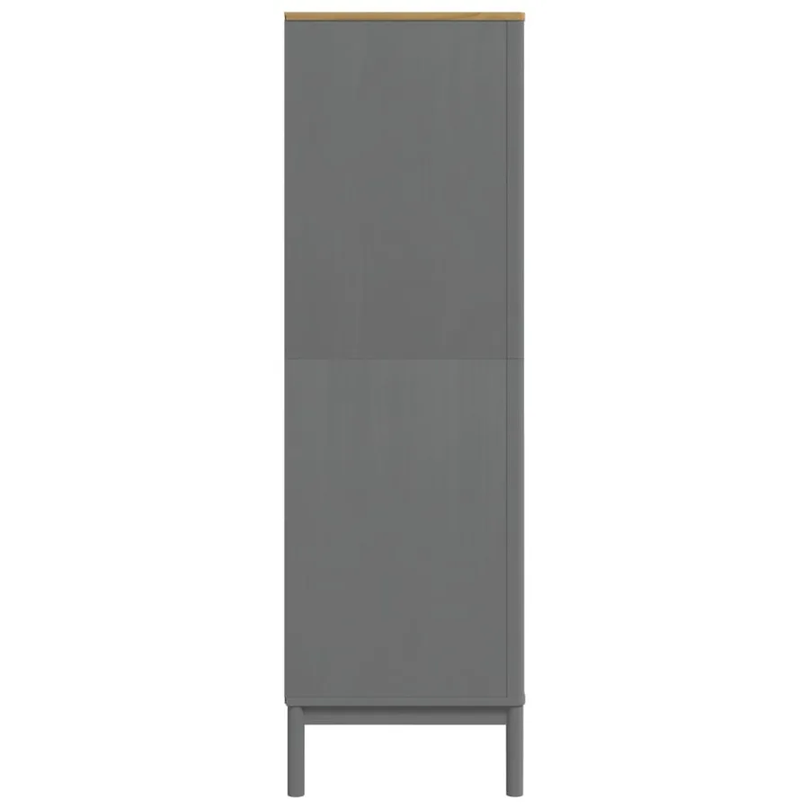 Garde-robe FLORO gris 77x53x171 cm bois massif de pin - 7