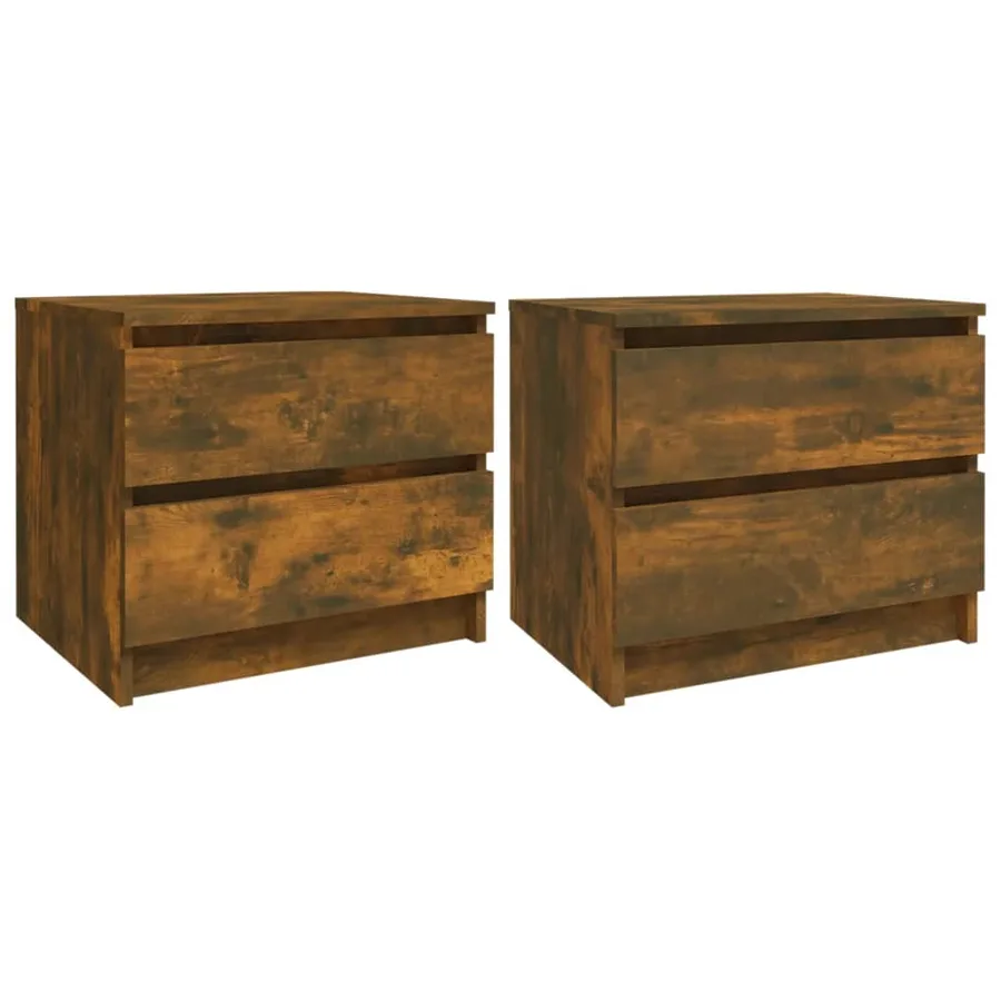 Tables de chevet 2pcs Chêne fumé 50x39x43,5cm Bois d'ingénierie - 2