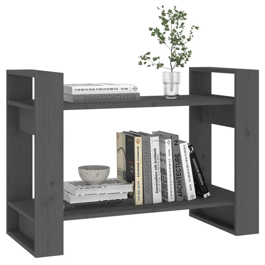 Bibliothèque/Séparateur de pièce Gris 80x35x56,5 cm Pin solide - 4