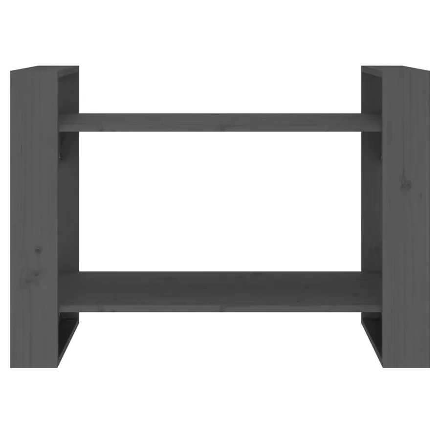 Bibliothèque/Séparateur de pièce Gris 80x35x56,5 cm Pin solide - 5