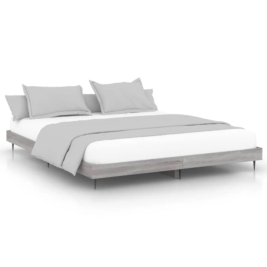 Cadre de lit sans matelas sonoma gris 140x200 cm - 2