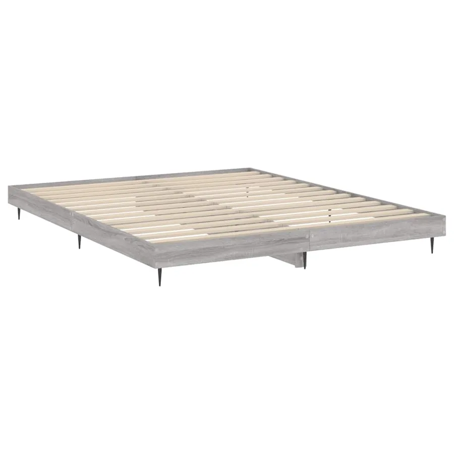 Cadre de lit sans matelas sonoma gris 140x200 cm - 5