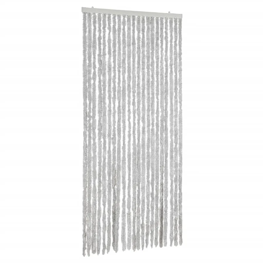 Rideau anti-mouches gris 90x220 cm chenille - 2