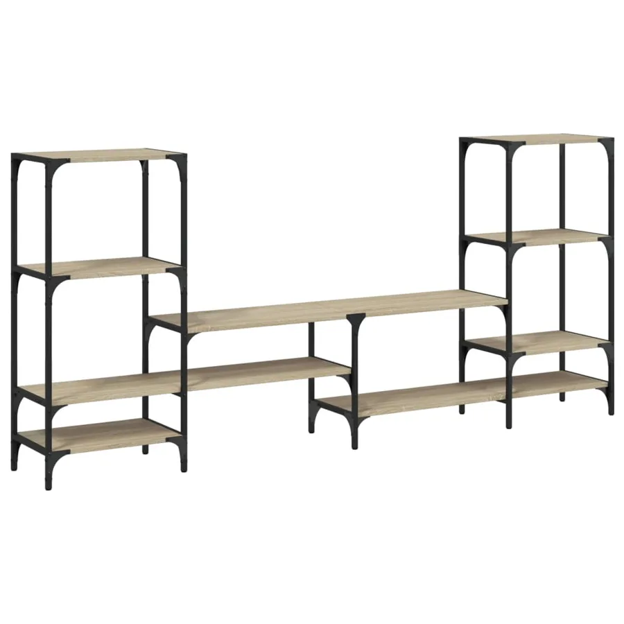 Meuble TV chêne sonoma 206,5x28,5x95 cm bois d'ingénierie - 2