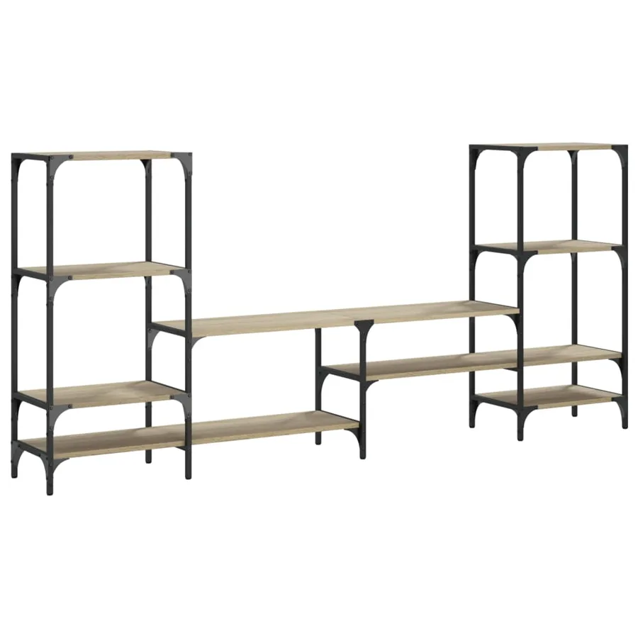 Meuble TV chêne sonoma 206,5x28,5x95 cm bois d'ingénierie - 7