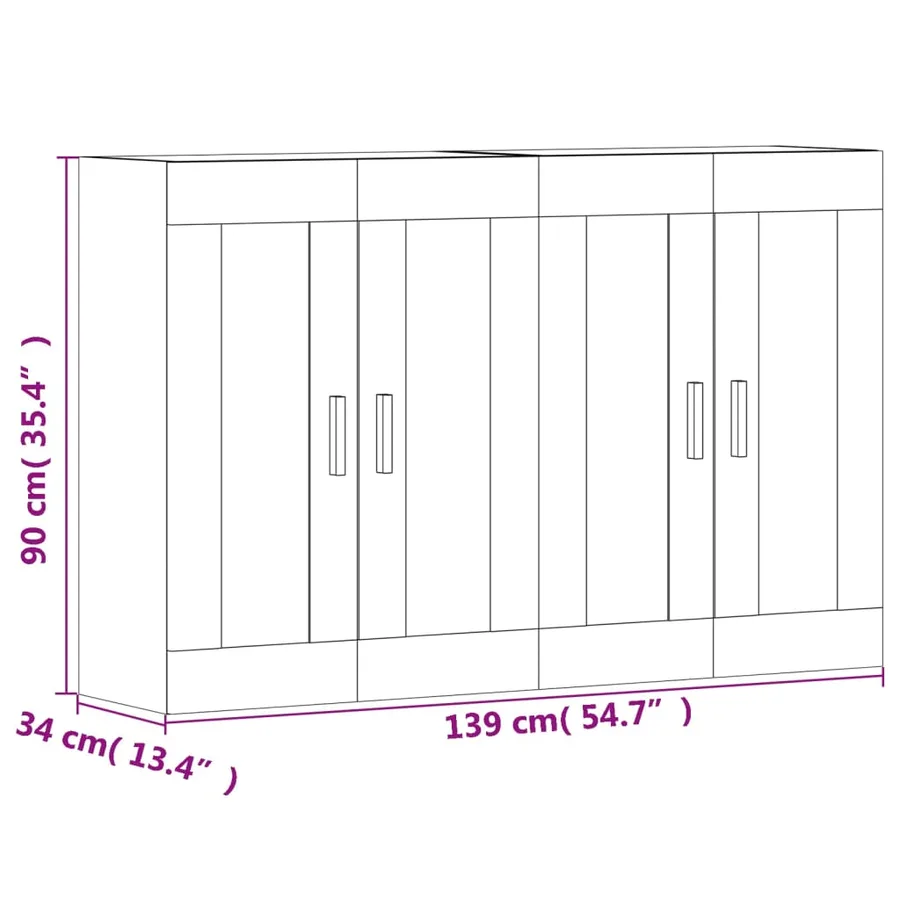 Armoires murales 2 pcs chêne sonoma bois d'ingénierie - 12
