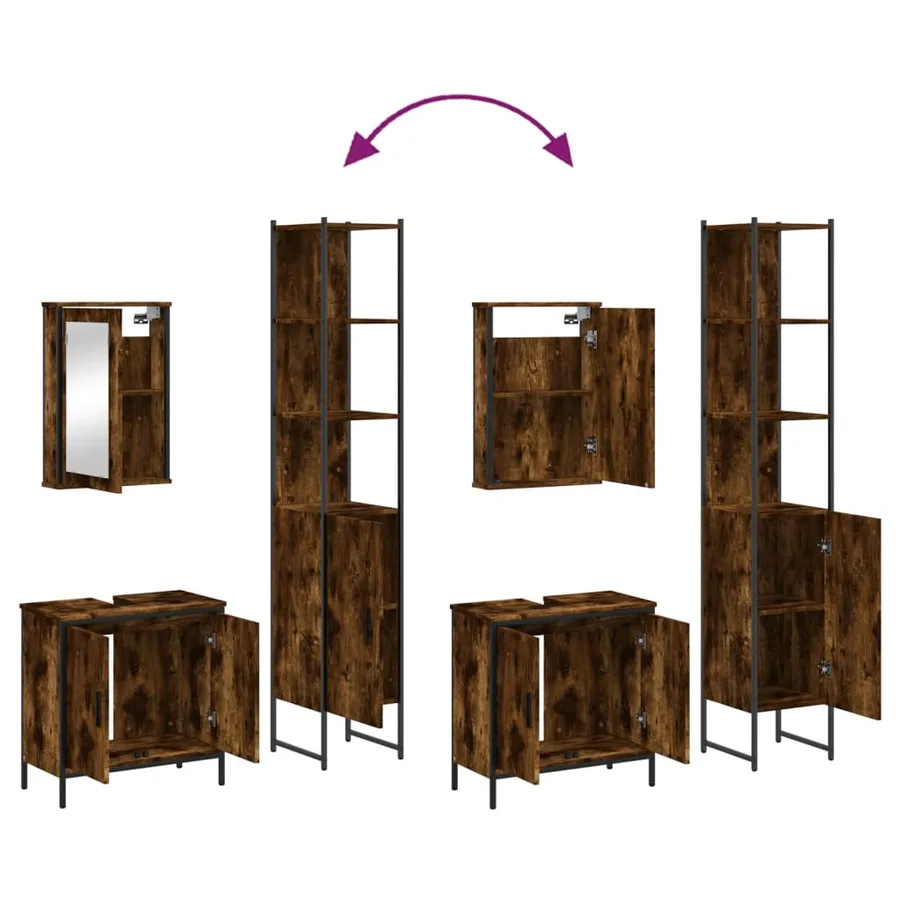 Ensemble de meubles de salle de bain 3 pcs Chêne fumé - 9