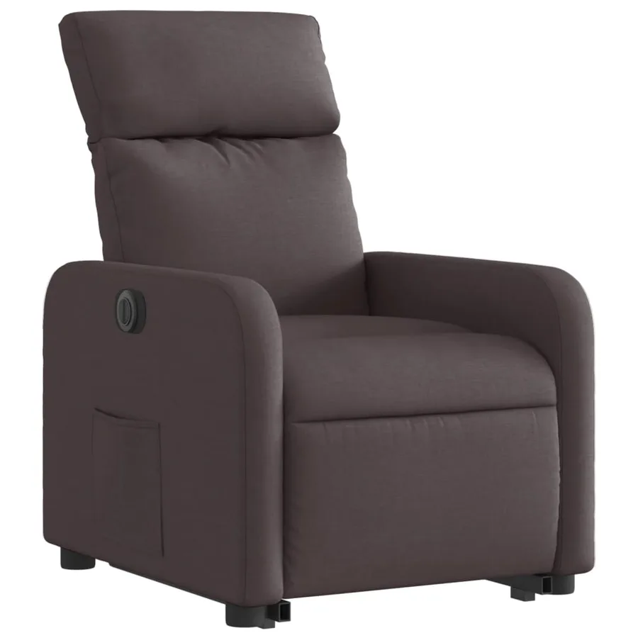 Fauteuil inclinable électrique marron foncé tissu - 4