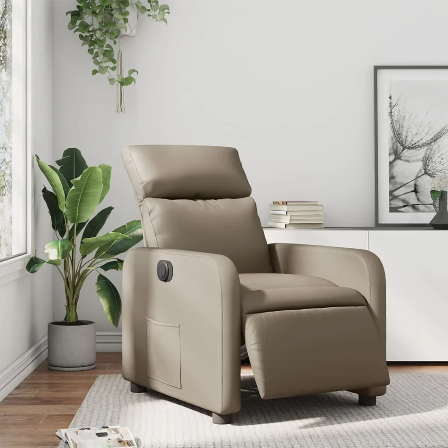Fauteuil inclinable électrique Cappuccino Similicuir - 15