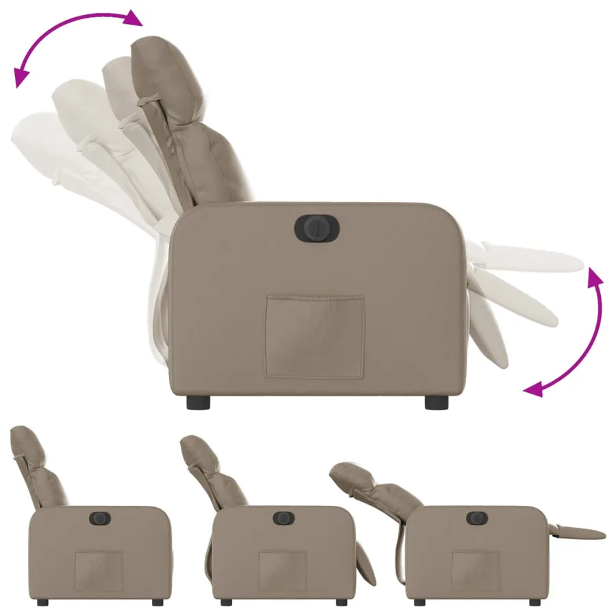 Fauteuil inclinable électrique Cappuccino Similicuir - 7