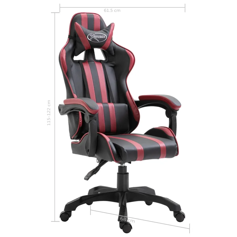 Chaise de jeu Rouge bordeaux Similicuir - 9