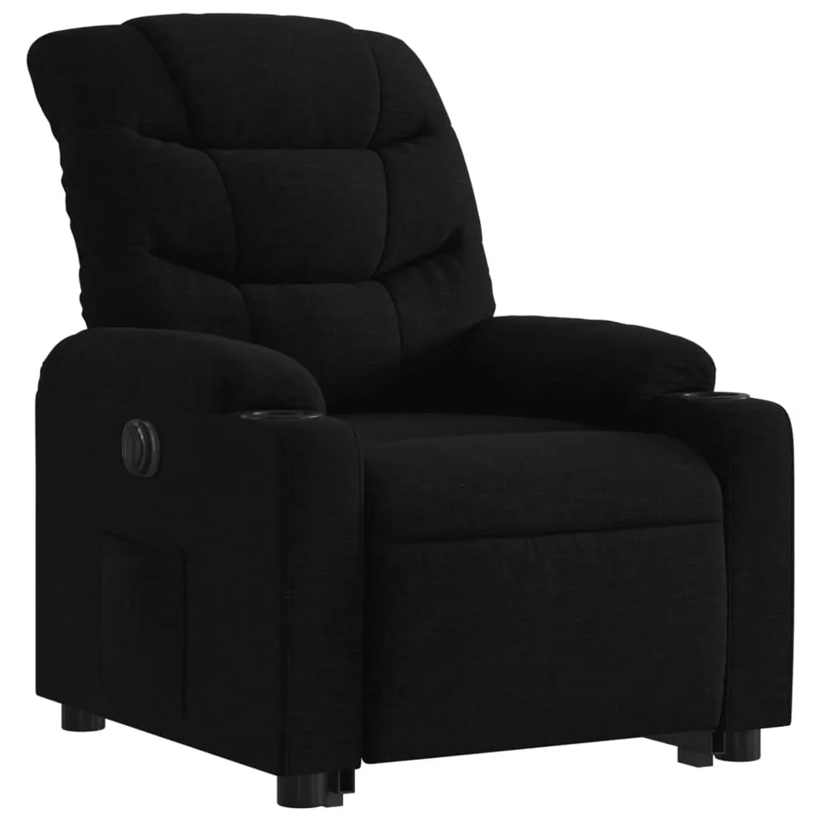 Fauteuil inclinable électrique noir tissu - 4