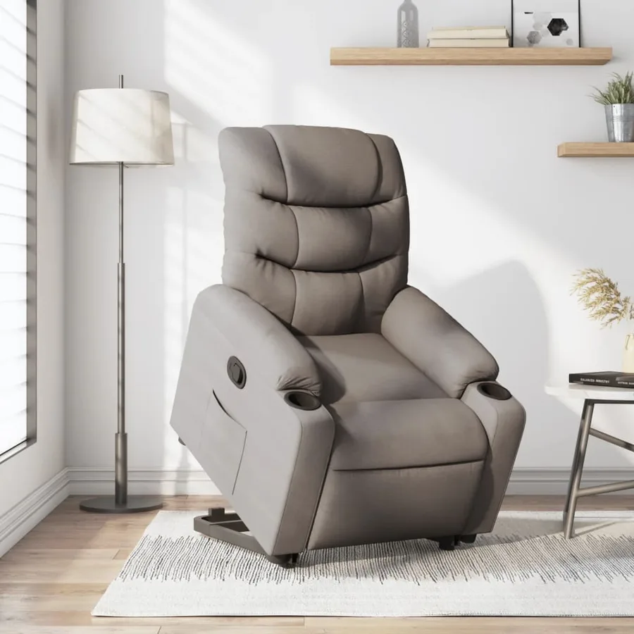Fauteuil inclinable taupe tissu - 16