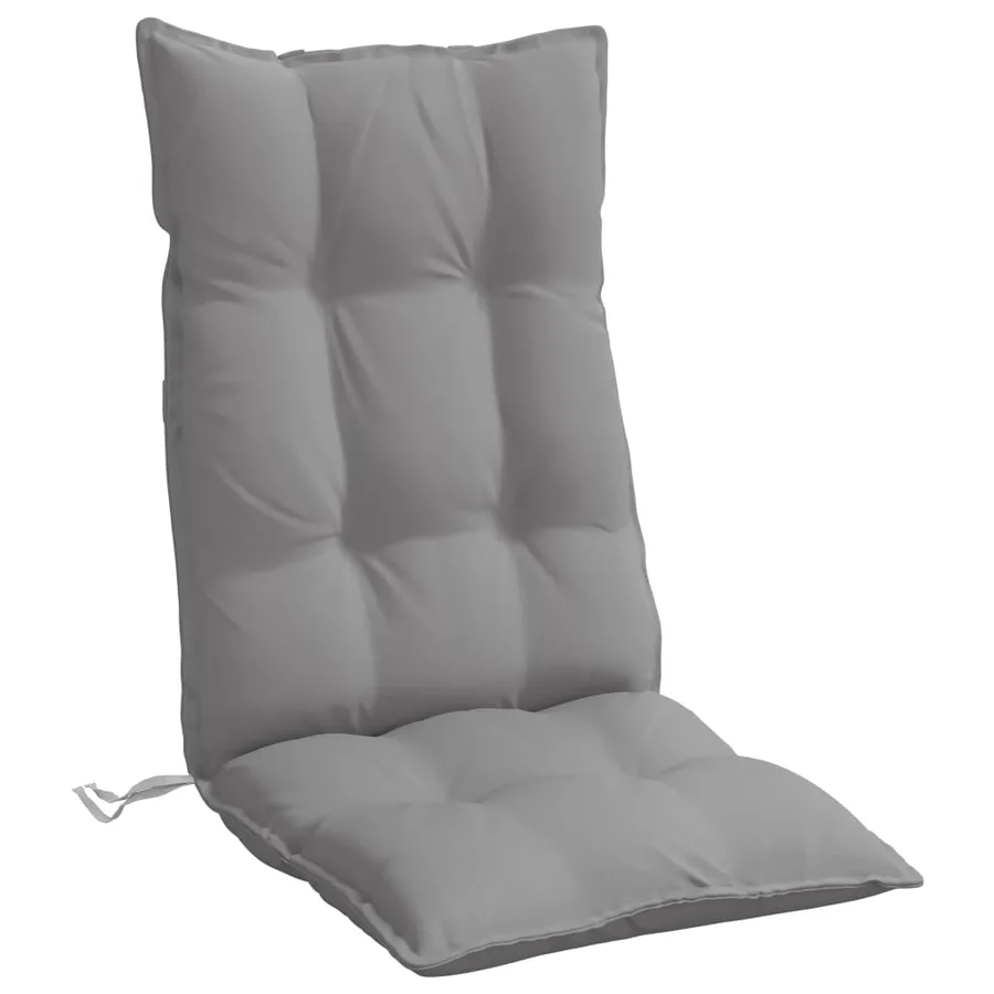 Coussins de chaise à dossier haut lot de 2 gris tissu oxford - 5