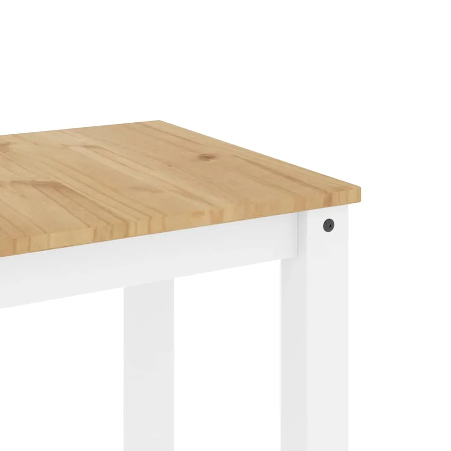 Table à manger PANAMA blanc 112x60x75 cm bois massif de pin - 7