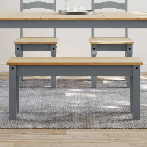 Banc à manger PANAMA gris 105x30x45 cm bois massif de pin