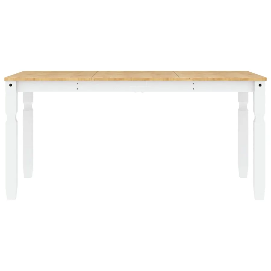 Table à manger Corona blanc 160x80x75 cm bois massif de pin - 4
