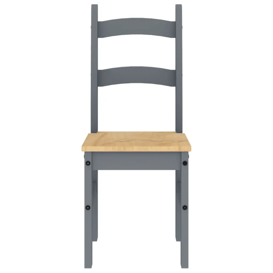 Chaises à manger lot de 2 gris 40x46x99 cm bois massif de pin - 4