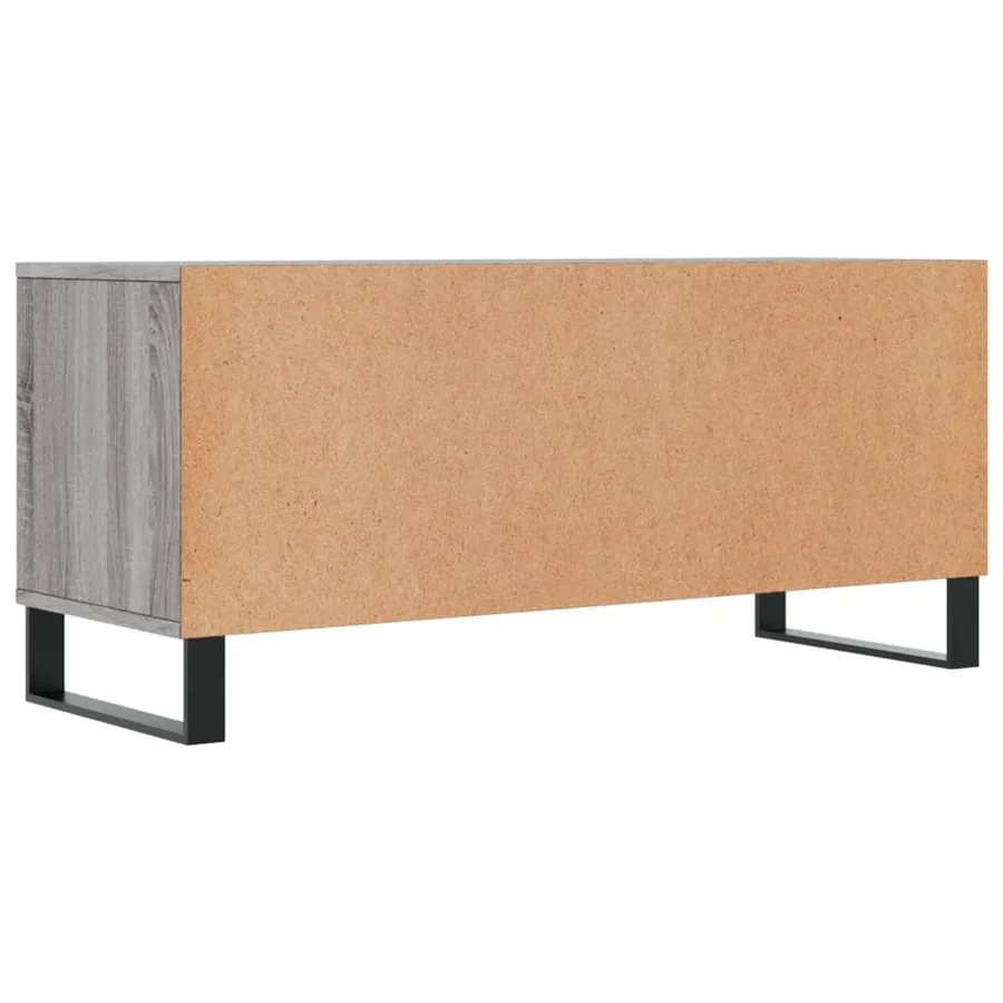 Meuble TV sonoma gris 100x34,5x44,5 cm bois d'ingénierie - 8