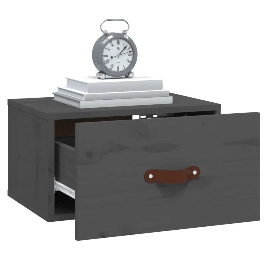 Table de chevet murale Gris 40x29,5x22 cm - 4