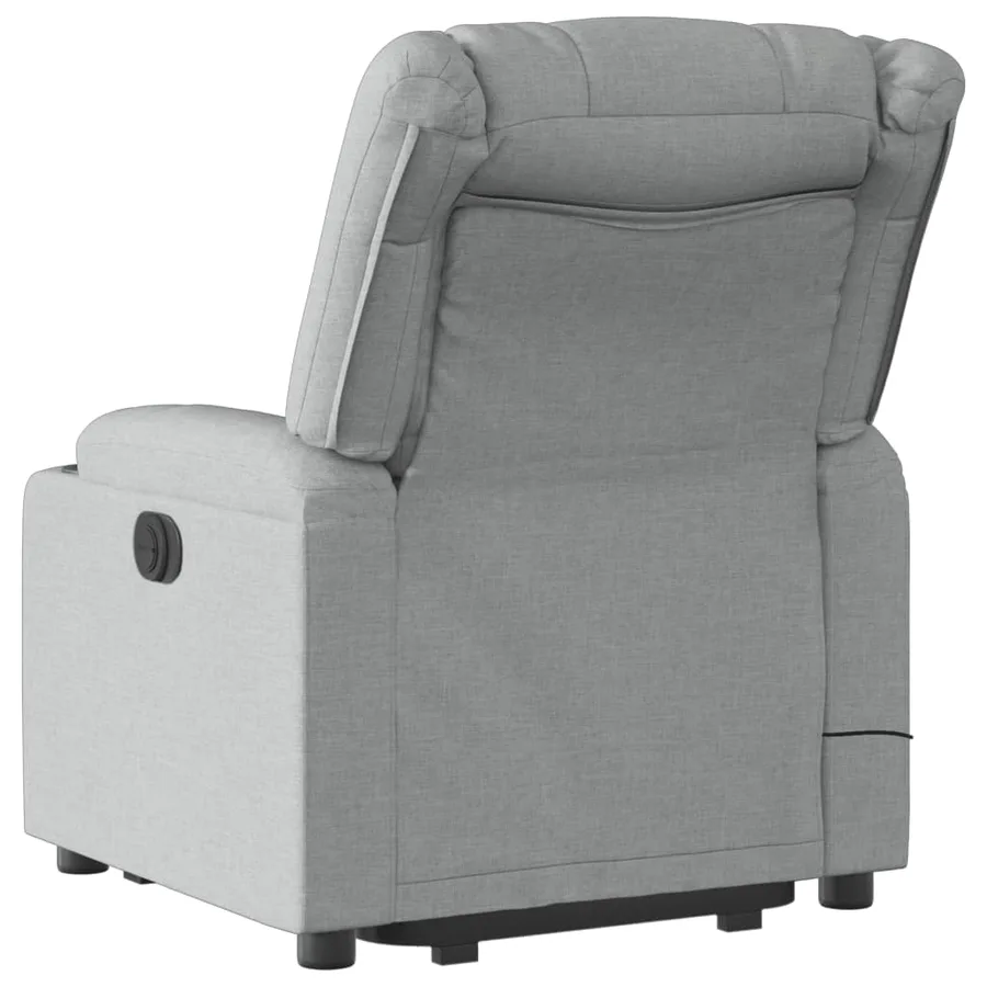 Fauteuil inclinable de massage électrique Gris clair Tissu - 5