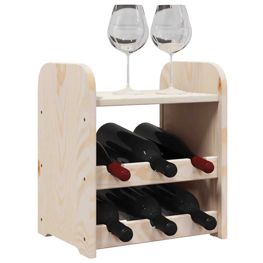 Casier à vin avec panneau supérieur 33x25x37 cm bois pin massif - 4