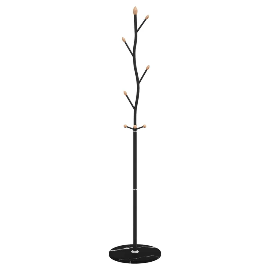 Porte-manteau noir 177 cm fer enduit de poudre - 4