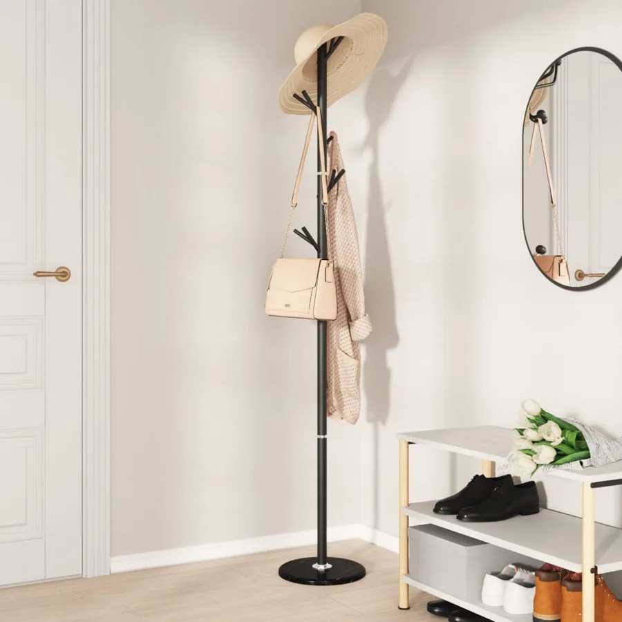 Porte-manteau noir 175 cm fer enduit de poudre - 3