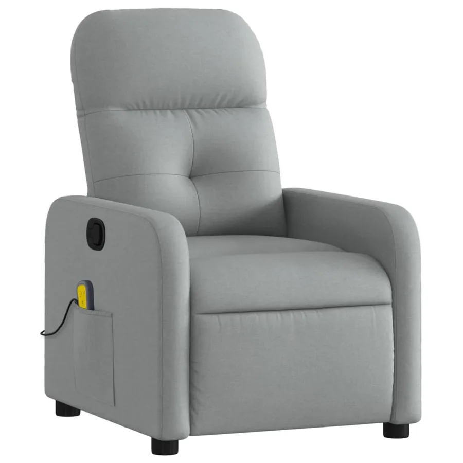 Fauteuil de massage inclinable Gris clair Tissu - 3