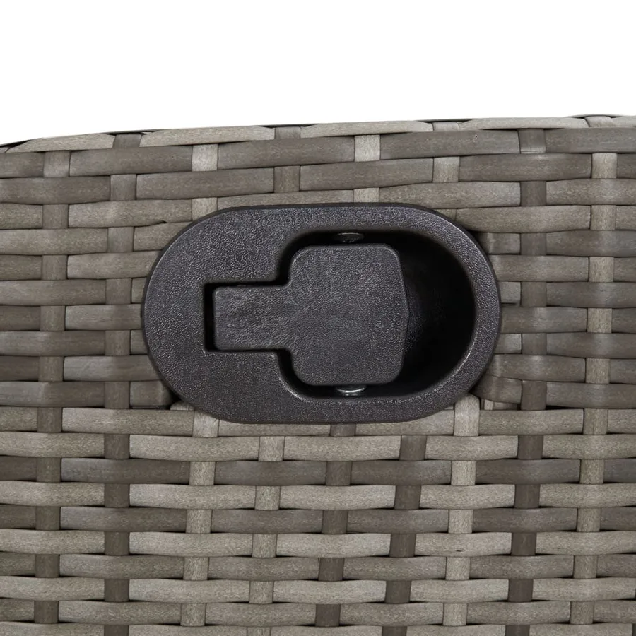 Banc inclinable de jardin avec coussins gris résine tressée - 8