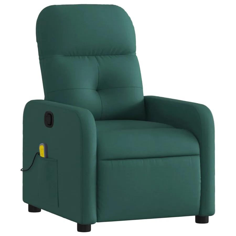 Fauteuil de massage inclinable Vert foncé Tissu - 3