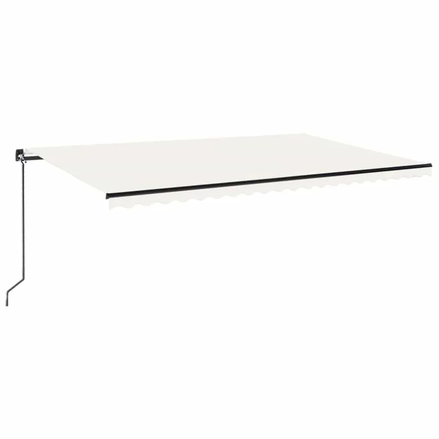 Auvent manuel rétractable avec LED 500x300 cm Crème - 2