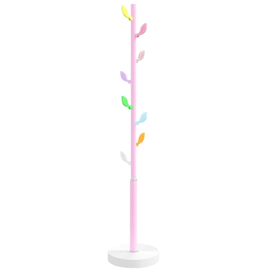 Porte-manteau rose 172 cm fer enduit de poudre - 4