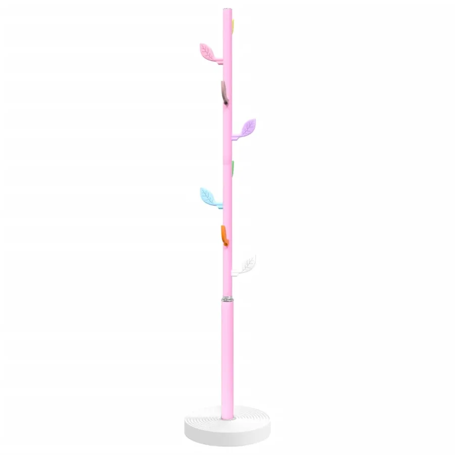 Porte-manteau rose 172 cm fer enduit de poudre - 6