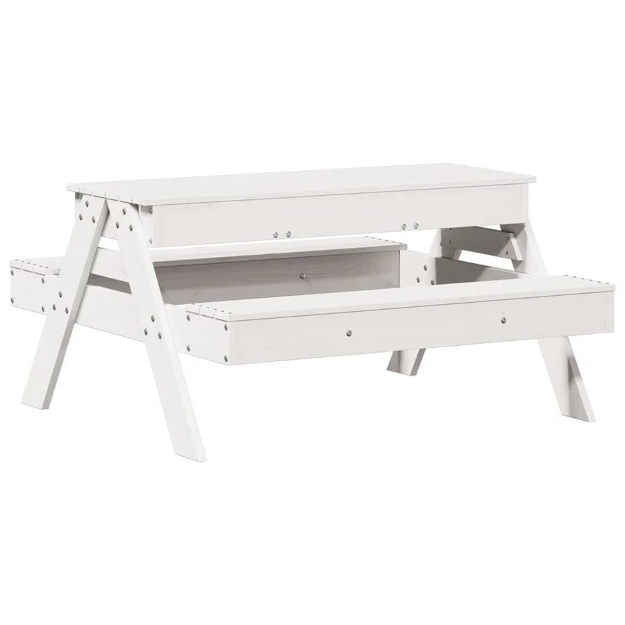Table de pique-nique avec bac à sable pour enfants pin massif - 7