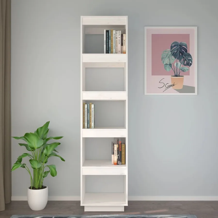 Bibliothèque/Séparateur de pièce Blanc 40x35x167 cm Pin solide - 3