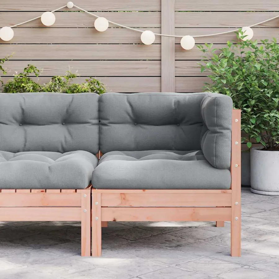 Canapé d'angle de jardin avec coussins bois massif douglas - 3