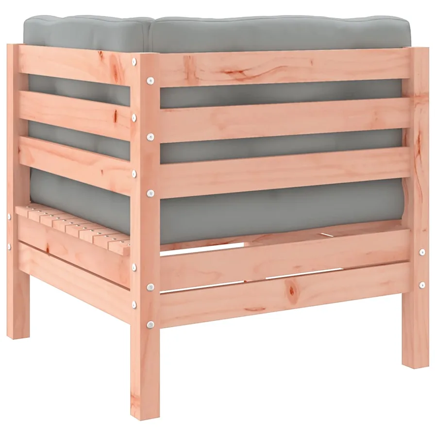 Canapé d'angle de jardin avec coussins bois massif douglas - 7