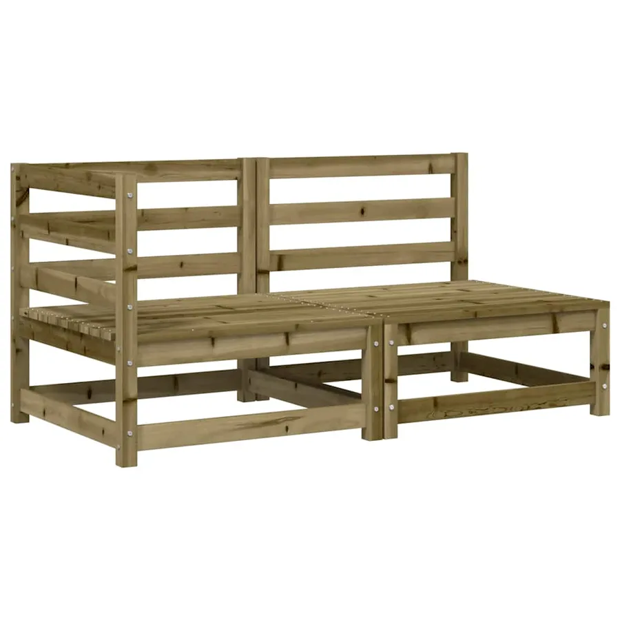 Canapé de jardin avec coussins 2 places bois de pin imprégné - 4