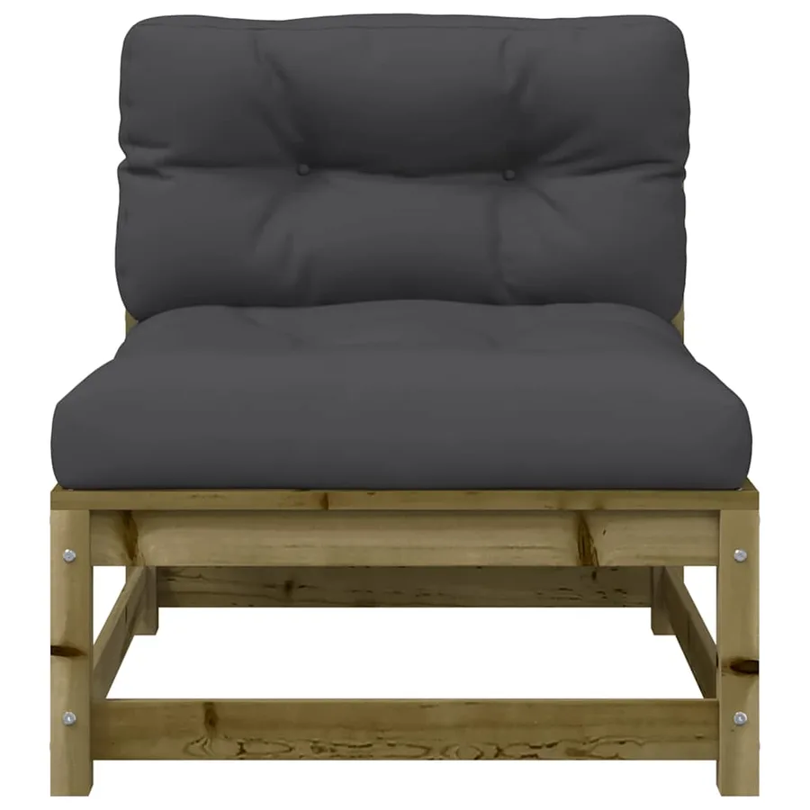 Canapé de jardin avec coussins 2 places bois de pin imprégné - 9