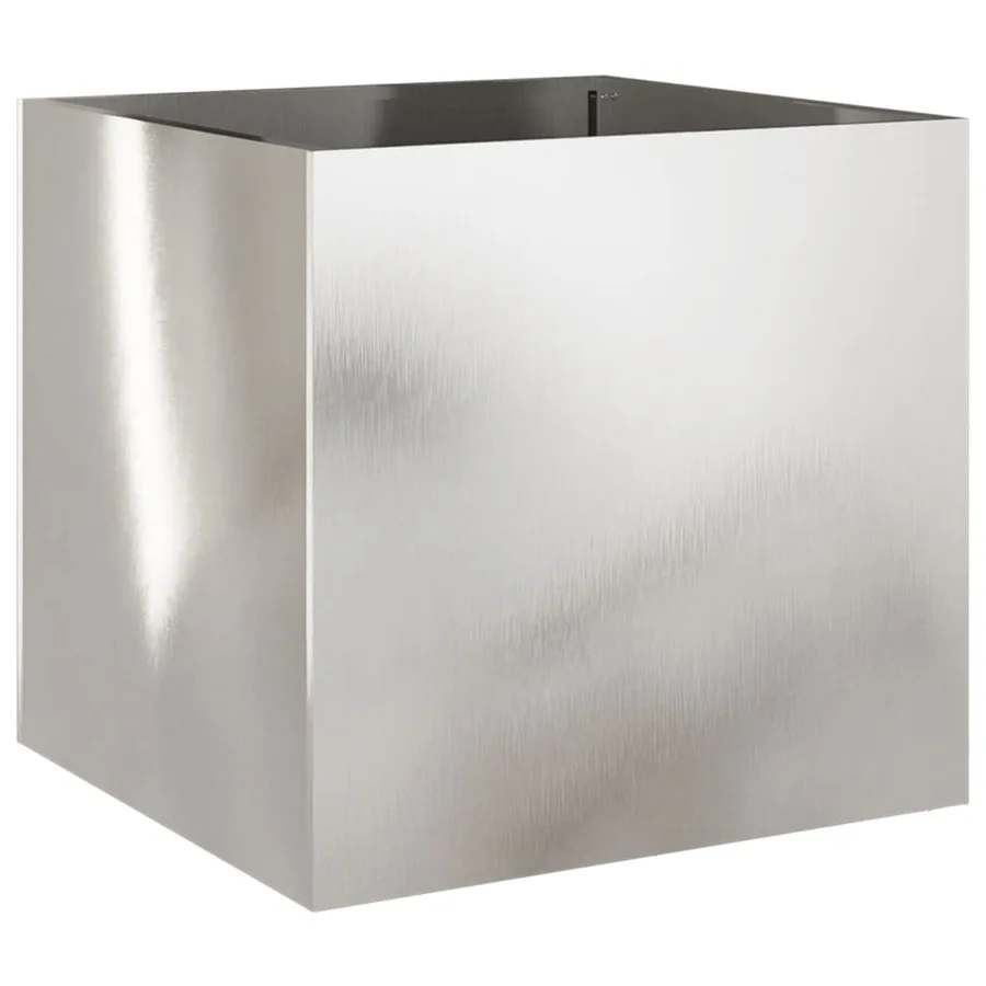 Jardinière argenté 49x47x46 cm acier inoxydable - 2