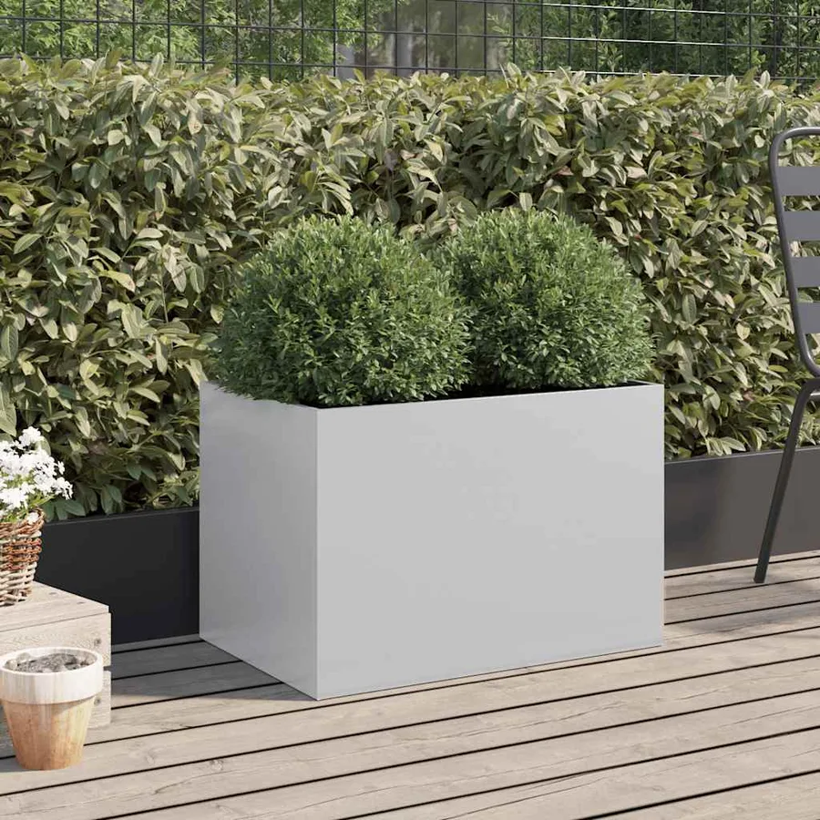 Jardinière argenté 62x40x39 cm acier galvanisé - 3