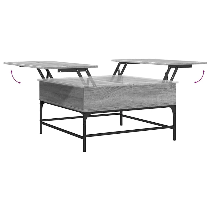 Table basse sonoma gris 80x80x45 cm bois d'ingénierie et métal - 8