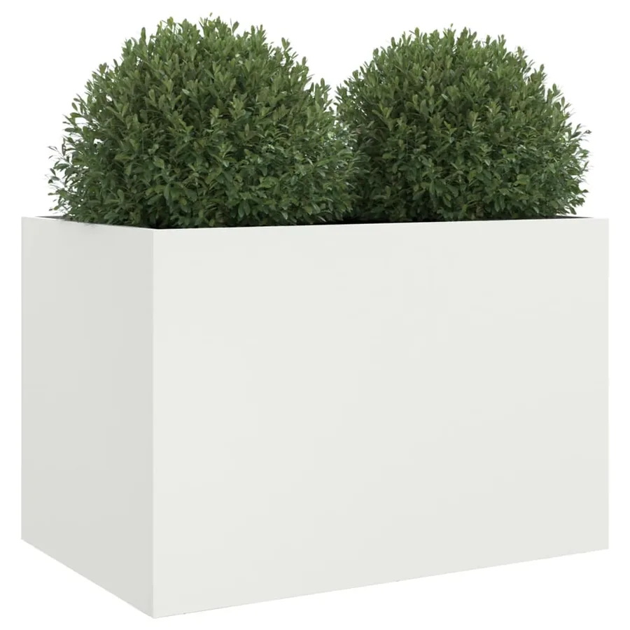 Jardinière blanc 62x47x46 cm acier - 4