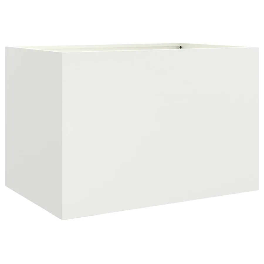 Jardinière blanc 62x47x46 cm acier - 7