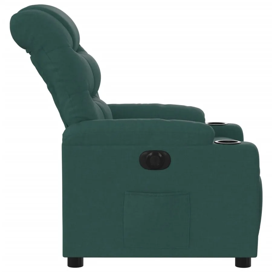 Fauteuil inclinable électrique Vert foncé Tissu - 10