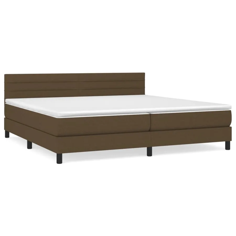 Sommier à lattes de lit avec matelas Marron foncé 200x200 cm - 2