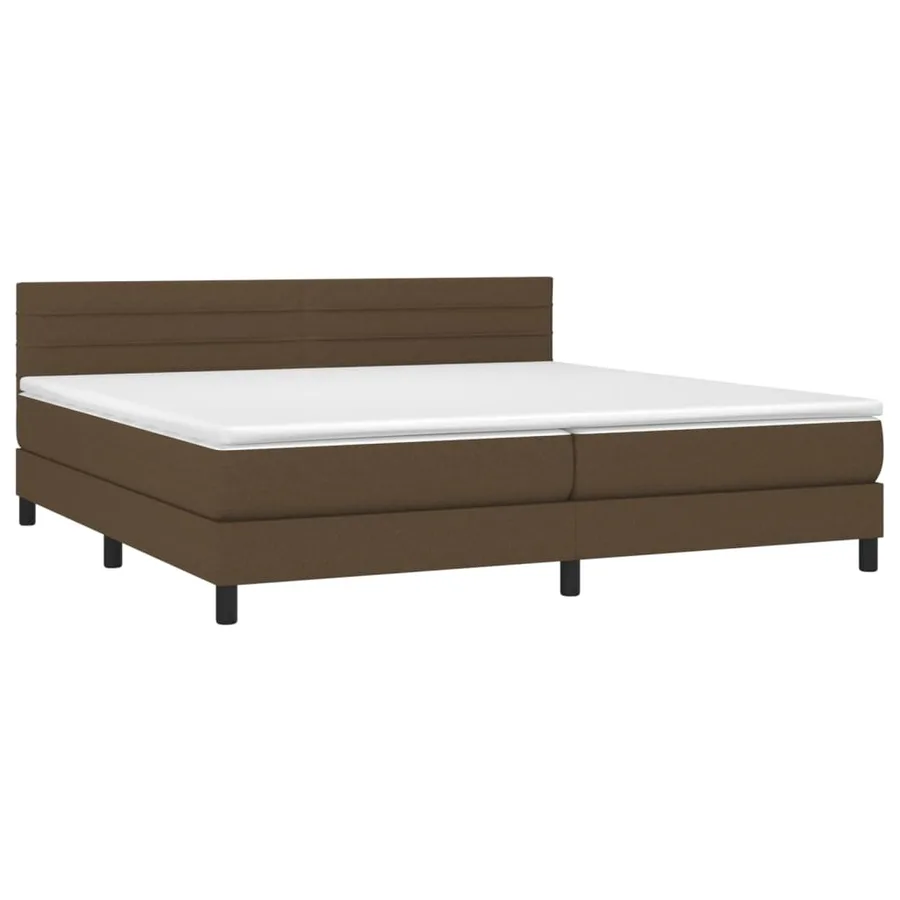 Sommier à lattes de lit avec matelas Marron foncé 200x200 cm - 3