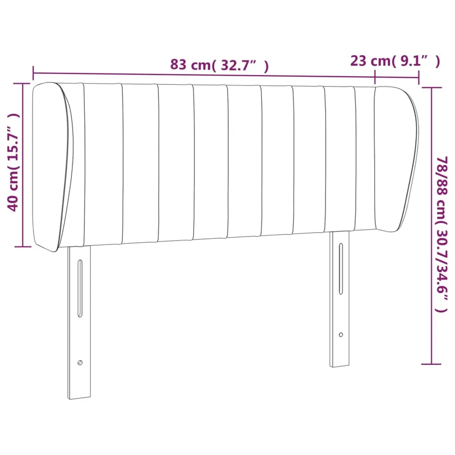 Tête de lit avec oreilles Crème 83x23x78/88 cm Tissu - 9