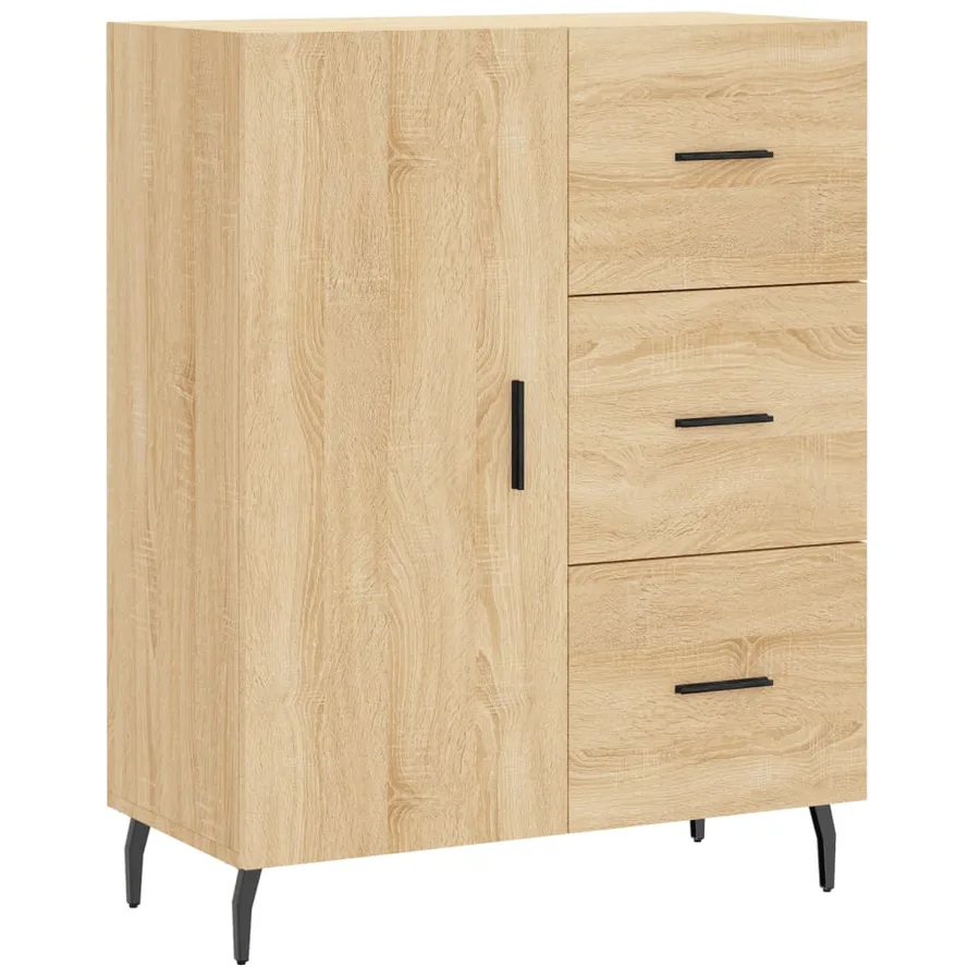 Buffet chêne sonoma 69,5x34x90 cm bois d'ingénierie - 2